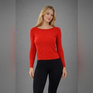 Zara Size S Red Lightweight Fine Knit Sweater